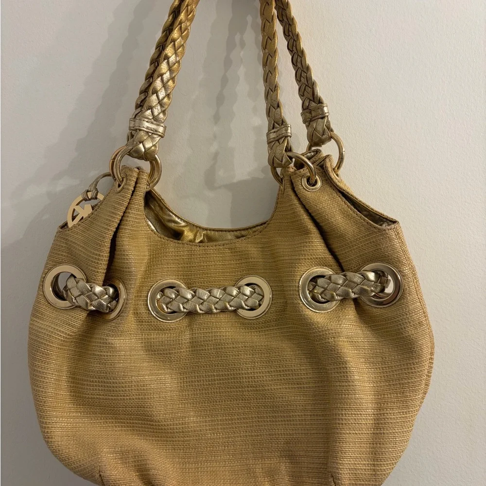 Michael Kors Tan Braided Shoulder Bag